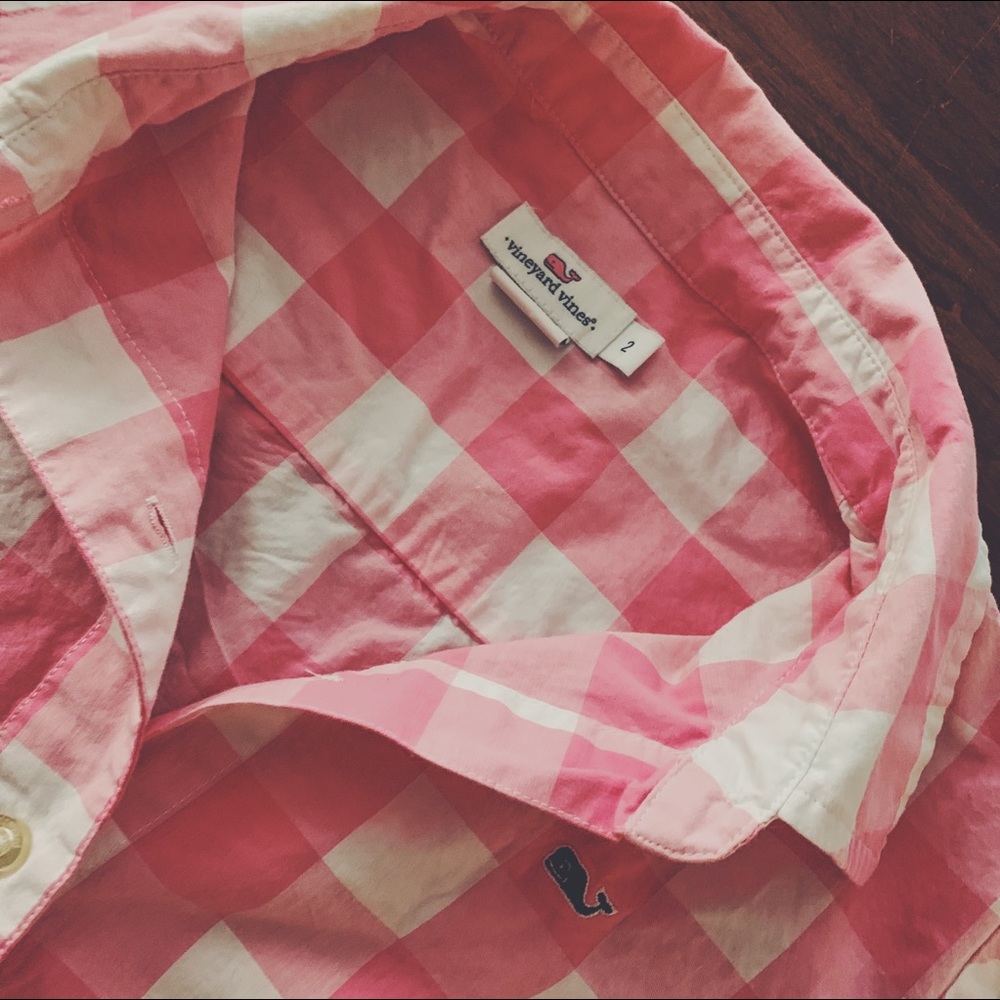 Pink Checkered Button Up